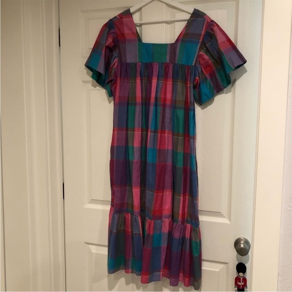 Vintage Colorful Plaid Midi Dress - Picture 1 of 4